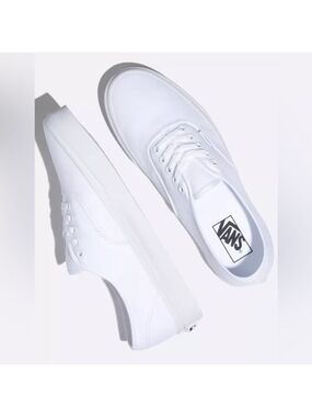 Vans Authentic White Canvas Skater Shoe Sneaker